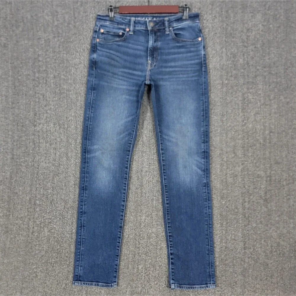 American Eagle Jeans Mens 30x30* Blue Slim Straight Leg Stretch Denim Workwear